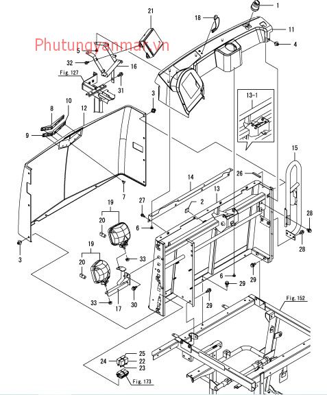 Cột đứng phía trước